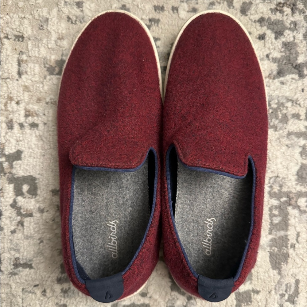 All birds burgundy women’s wool lounger size 8